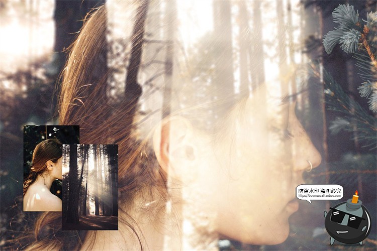 图片[1]-镜面玻璃反射滤镜图片科幻叠加mockups样机图层特效PSD模板PS素材-设计猿