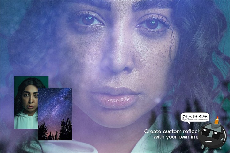 图片[2]-镜面玻璃反射滤镜图片科幻叠加mockups样机图层特效PSD模板PS素材-设计猿