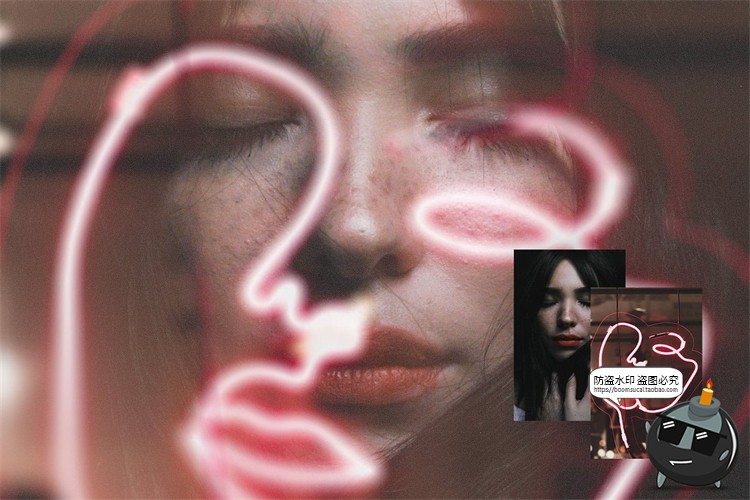 图片[4]-镜面玻璃反射滤镜图片科幻叠加mockups样机图层特效PSD模板PS素材-设计猿