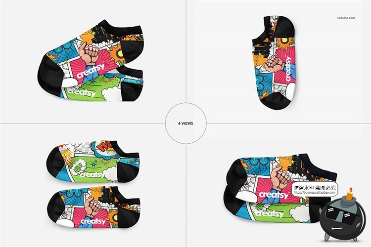 图片[2]-船袜短袜袜子吊牌包装智能贴图效果展示mockups样机PSD模板PS素材-设计猿