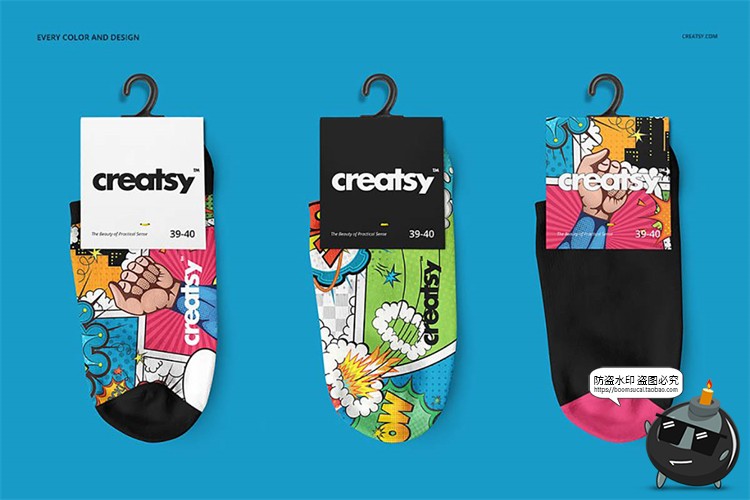 图片[4]-船袜短袜袜子吊牌包装智能贴图效果展示mockups样机PSD模板PS素材-设计猿