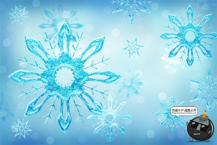 图片[1]-冰冻雪花冰晶寒冷元素冬季海报背景底纹PSD模板分层JPG图片PS素材-设计猿