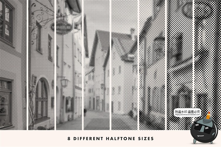 图片[2]-复古报纸风格半色调波点噪点特效图层后期合成效果PSD模板PS素材-设计猿