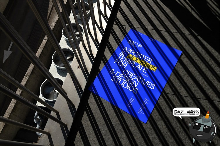 图片[2]-海报宣传单广告纸纸张光影阴影场景智能贴图样机PSD模板PS素材-设计猿