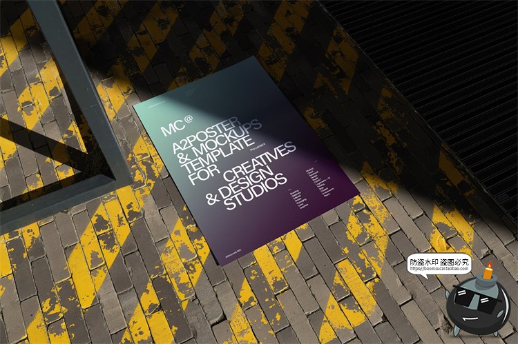 图片[3]-海报宣传单广告纸纸张光影阴影场景智能贴图样机PSD模板PS素材-设计猿