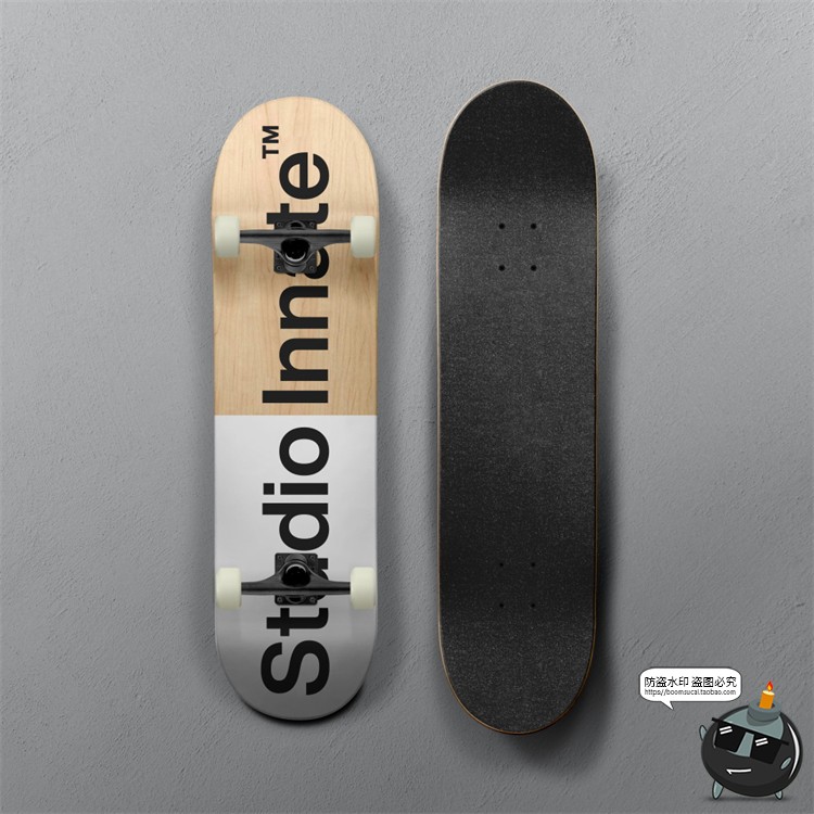 图片[5]-街头潮人滑板长板表面运动品牌智能贴图展示样机PSD模板PS素材-设计猿