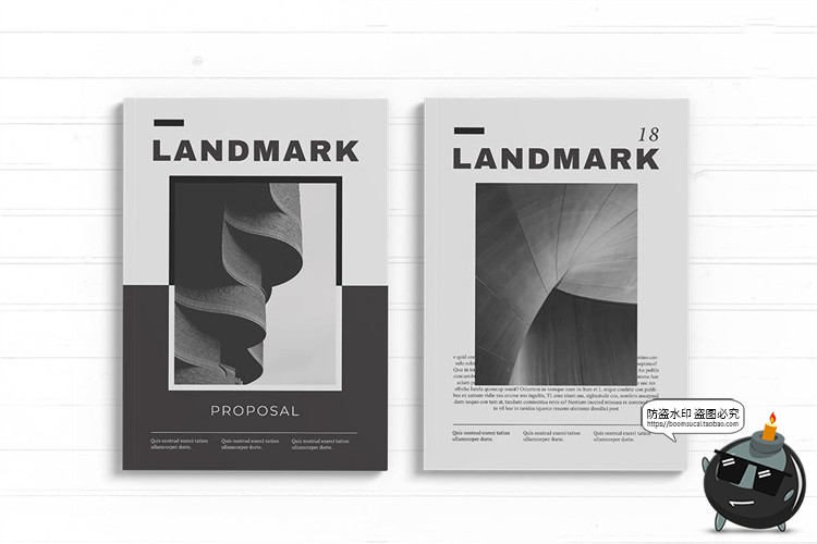 图片[10]-单色系黑白灰品牌手册画册宣传册杂志内页排版AI矢量PSD模板素材-设计猿