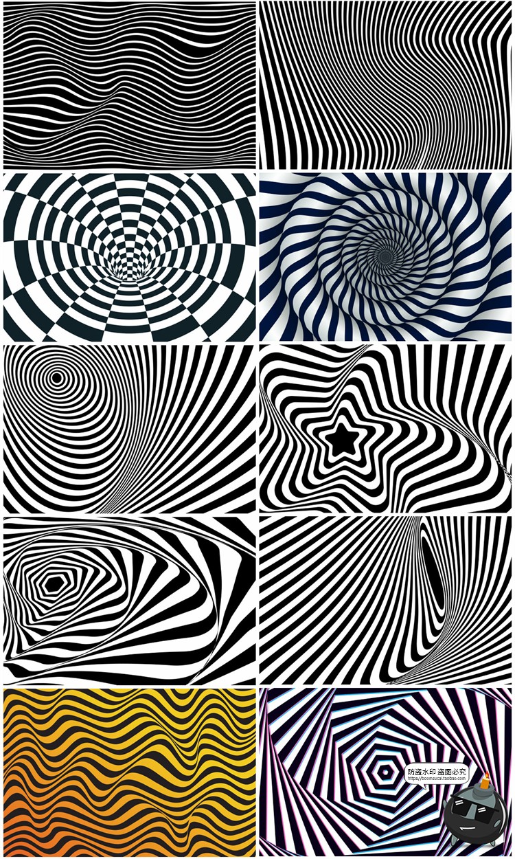图片[4]-幻觉幻象万花筒放射线催眠眩晕效果背景纹理AI矢量JPG图片素材-设计猿
