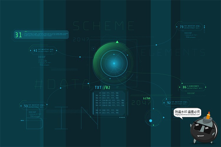 图片[3]-HUD信息图表高科技全息仪表盘数据可视化元素AI矢量PSD模板PS素材-设计猿