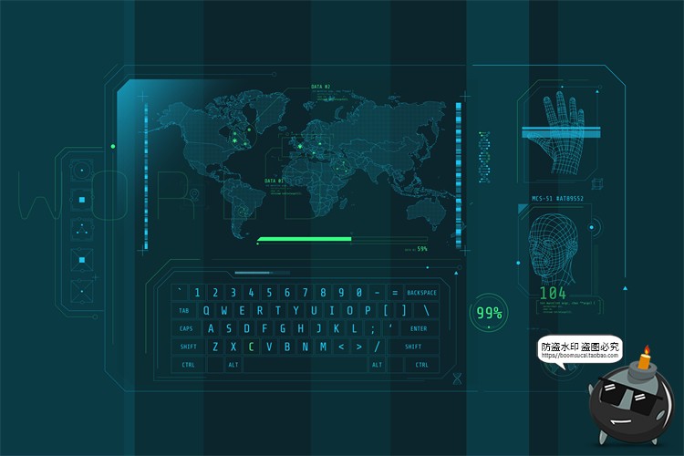 图片[5]-HUD信息图表高科技全息仪表盘数据可视化元素AI矢量PSD模板PS素材-设计猿