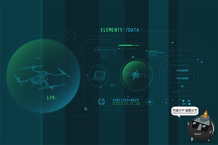 图片[7]-HUD信息图表高科技全息仪表盘数据可视化元素AI矢量PSD模板PS素材-设计猿