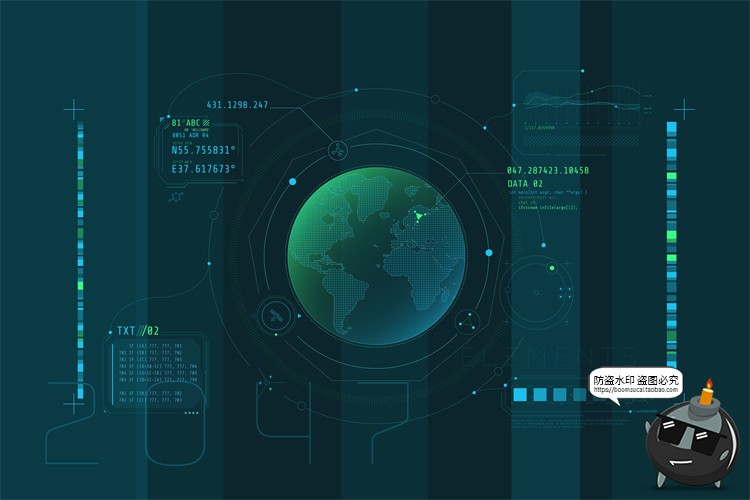 图片[8]-HUD信息图表高科技全息仪表盘数据可视化元素AI矢量PSD模板PS素材-设计猿