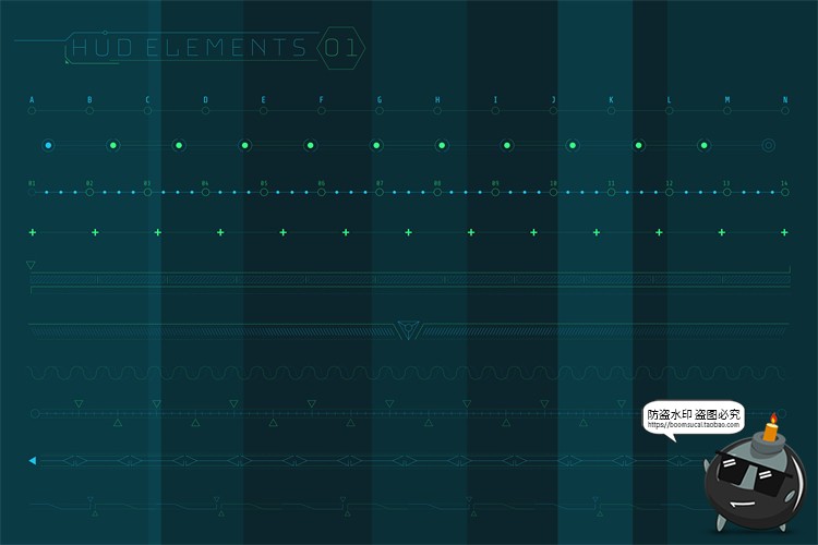 图片[12]-HUD信息图表高科技全息仪表盘数据可视化元素AI矢量PSD模板PS素材-设计猿