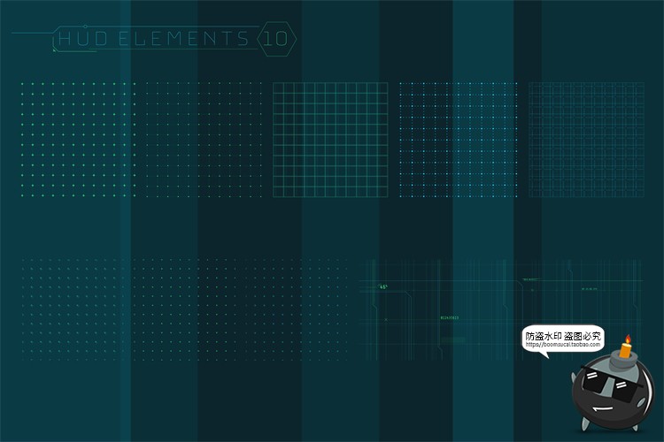 图片[21]-HUD信息图表高科技全息仪表盘数据可视化元素AI矢量PSD模板PS素材-设计猿