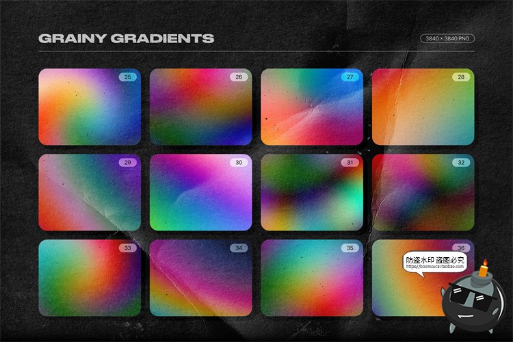 图片[3]-潮流复古颗粒感全息虹色渐变纹理背景底纹后期合成JPG图片素材-设计猿