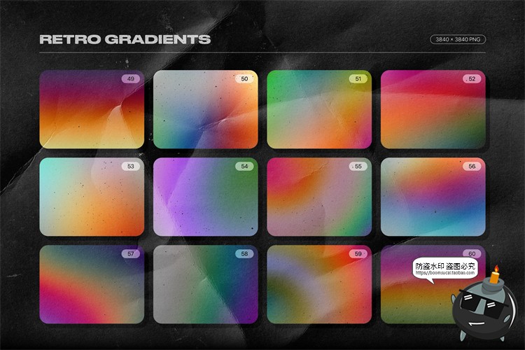 图片[5]-潮流复古颗粒感全息虹色渐变纹理背景底纹后期合成JPG图片素材-设计猿