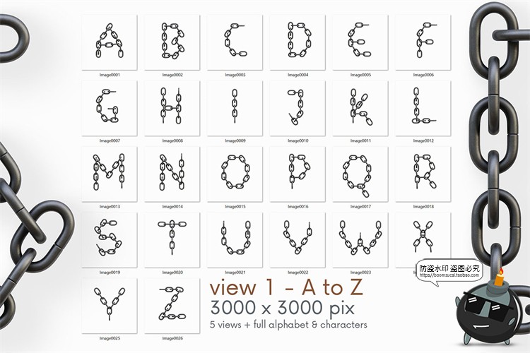 图片[5]-金属锁链铁链链条蒸汽朋克后期合成装饰元素PNG透明免抠图片素材-设计猿