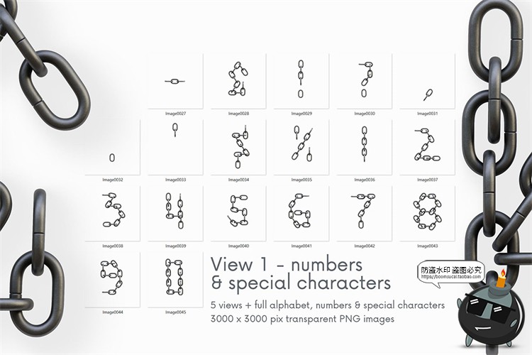 图片[6]-金属锁链铁链链条蒸汽朋克后期合成装饰元素PNG透明免抠图片素材-设计猿