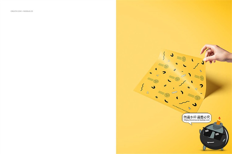 图片[5]-食品安全纸包装纸礼物礼品包装打包纸智能贴图样机PSD模板PS素材-设计猿