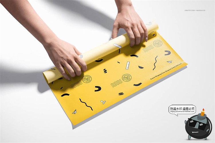 图片[7]-食品安全纸包装纸礼物礼品包装打包纸智能贴图样机PSD模板PS素材-设计猿