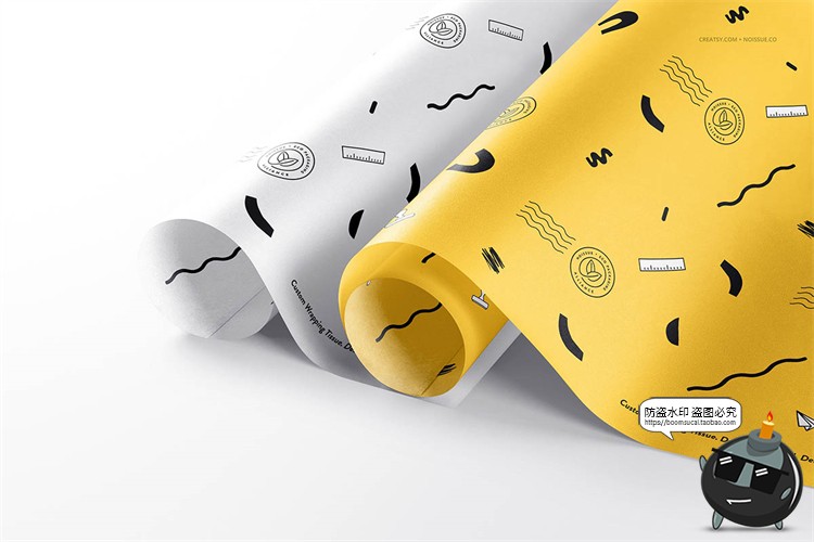 图片[8]-食品安全纸包装纸礼物礼品包装打包纸智能贴图样机PSD模板PS素材-设计猿