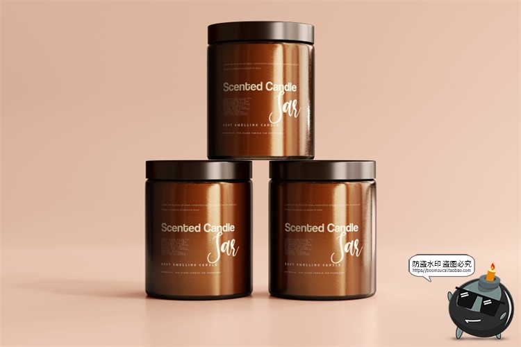 图片[7]-蜡烛香薰品牌琥珀色玻璃罐包装LOGO展示贴图VI样机PSD模板PS素材-设计猿