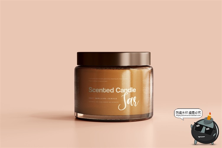 图片[10]-蜡烛香薰品牌琥珀色玻璃罐包装LOGO展示贴图VI样机PSD模板PS素材-设计猿