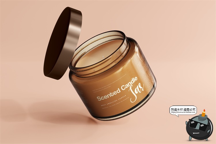 图片[16]-蜡烛香薰品牌琥珀色玻璃罐包装LOGO展示贴图VI样机PSD模板PS素材-设计猿