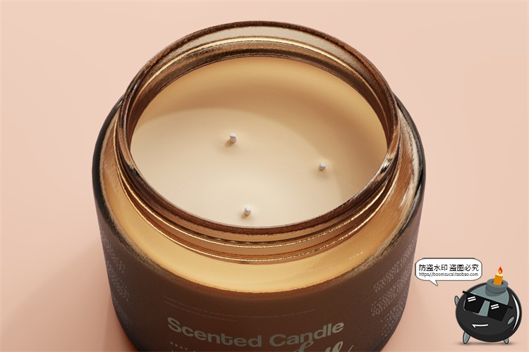 图片[20]-蜡烛香薰品牌琥珀色玻璃罐包装LOGO展示贴图VI样机PSD模板PS素材-设计猿