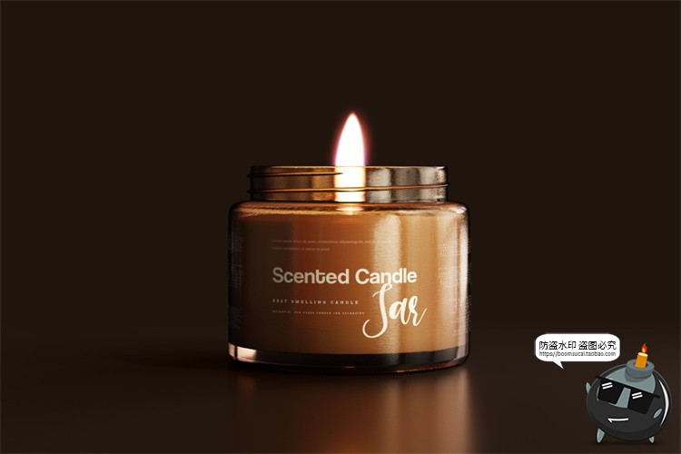 图片[21]-蜡烛香薰品牌琥珀色玻璃罐包装LOGO展示贴图VI样机PSD模板PS素材-设计猿
