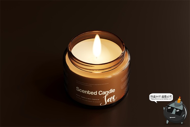 图片[22]-蜡烛香薰品牌琥珀色玻璃罐包装LOGO展示贴图VI样机PSD模板PS素材-设计猿