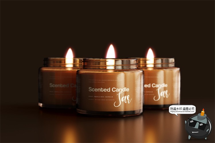 图片[23]-蜡烛香薰品牌琥珀色玻璃罐包装LOGO展示贴图VI样机PSD模板PS素材-设计猿