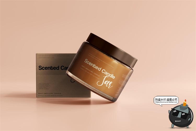 图片[33]-蜡烛香薰品牌琥珀色玻璃罐包装LOGO展示贴图VI样机PSD模板PS素材-设计猿