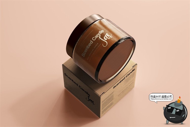 图片[34]-蜡烛香薰品牌琥珀色玻璃罐包装LOGO展示贴图VI样机PSD模板PS素材-设计猿