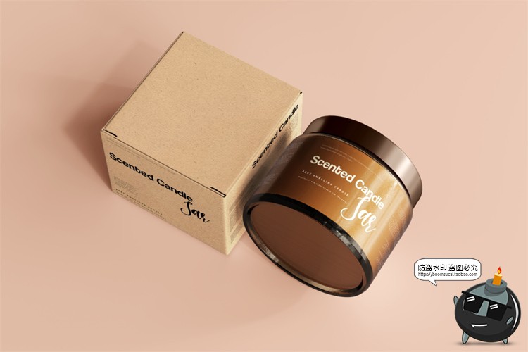 图片[35]-蜡烛香薰品牌琥珀色玻璃罐包装LOGO展示贴图VI样机PSD模板PS素材-设计猿