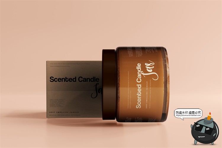 图片[37]-蜡烛香薰品牌琥珀色玻璃罐包装LOGO展示贴图VI样机PSD模板PS素材-设计猿