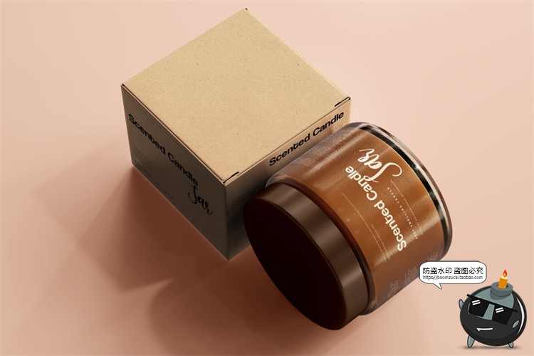 图片[38]-蜡烛香薰品牌琥珀色玻璃罐包装LOGO展示贴图VI样机PSD模板PS素材-设计猿