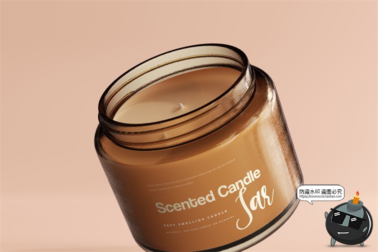 图片[39]-蜡烛香薰品牌琥珀色玻璃罐包装LOGO展示贴图VI样机PSD模板PS素材-设计猿
