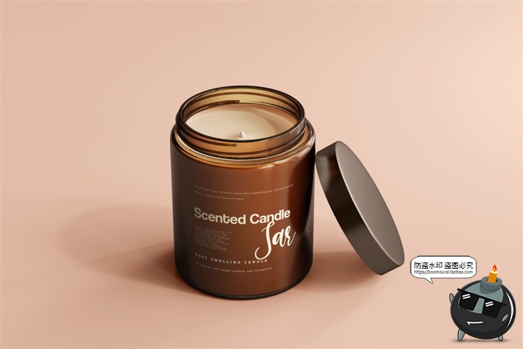 图片[43]-蜡烛香薰品牌琥珀色玻璃罐包装LOGO展示贴图VI样机PSD模板PS素材-设计猿