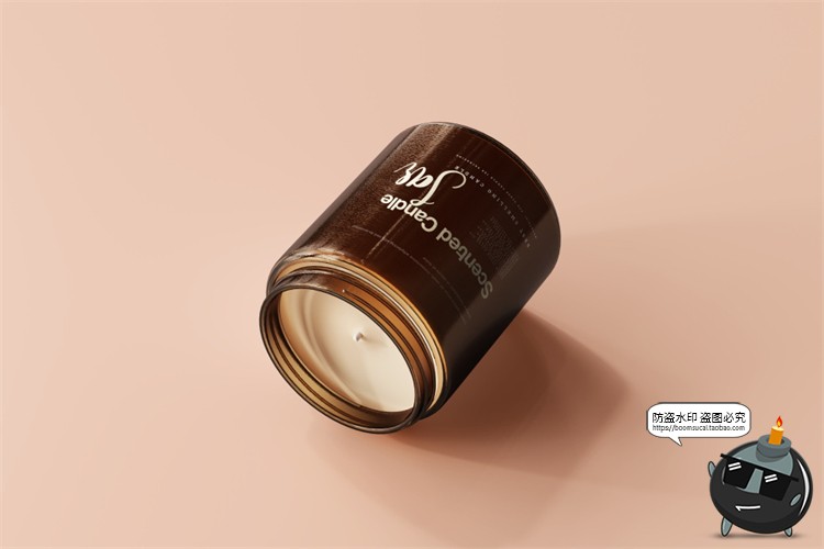 图片[49]-蜡烛香薰品牌琥珀色玻璃罐包装LOGO展示贴图VI样机PSD模板PS素材-设计猿