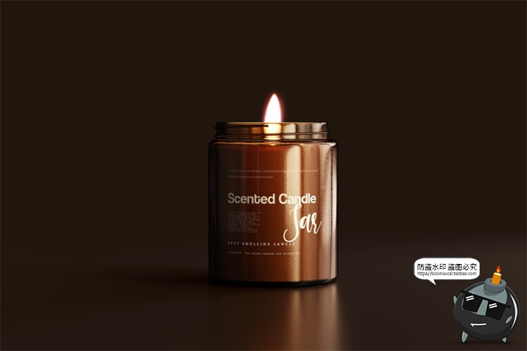 图片[51]-蜡烛香薰品牌琥珀色玻璃罐包装LOGO展示贴图VI样机PSD模板PS素材-设计猿