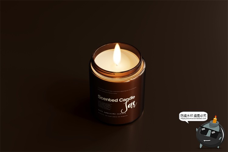 图片[52]-蜡烛香薰品牌琥珀色玻璃罐包装LOGO展示贴图VI样机PSD模板PS素材-设计猿