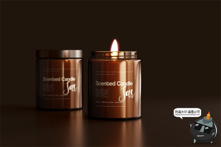 图片[56]-蜡烛香薰品牌琥珀色玻璃罐包装LOGO展示贴图VI样机PSD模板PS素材-设计猿