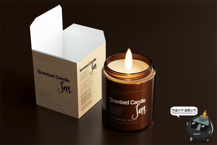 图片[60]-蜡烛香薰品牌琥珀色玻璃罐包装LOGO展示贴图VI样机PSD模板PS素材-设计猿