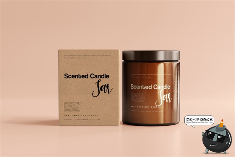 图片[61]-蜡烛香薰品牌琥珀色玻璃罐包装LOGO展示贴图VI样机PSD模板PS素材-设计猿