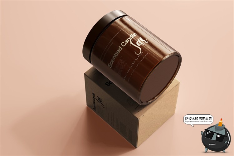 图片[64]-蜡烛香薰品牌琥珀色玻璃罐包装LOGO展示贴图VI样机PSD模板PS素材-设计猿