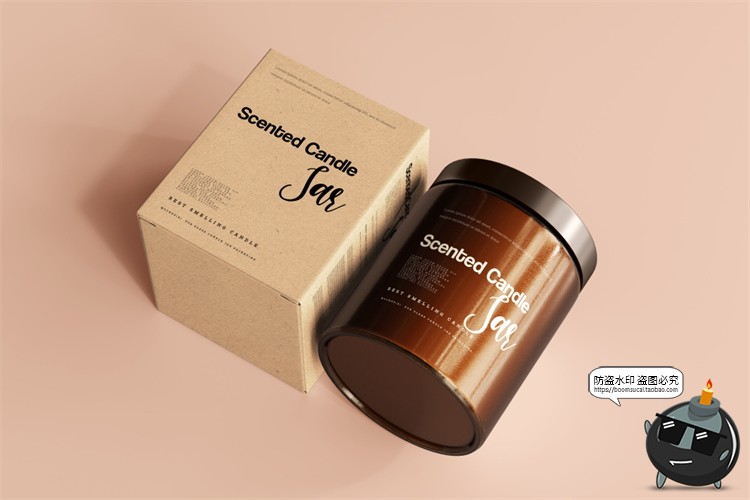 图片[65]-蜡烛香薰品牌琥珀色玻璃罐包装LOGO展示贴图VI样机PSD模板PS素材-设计猿