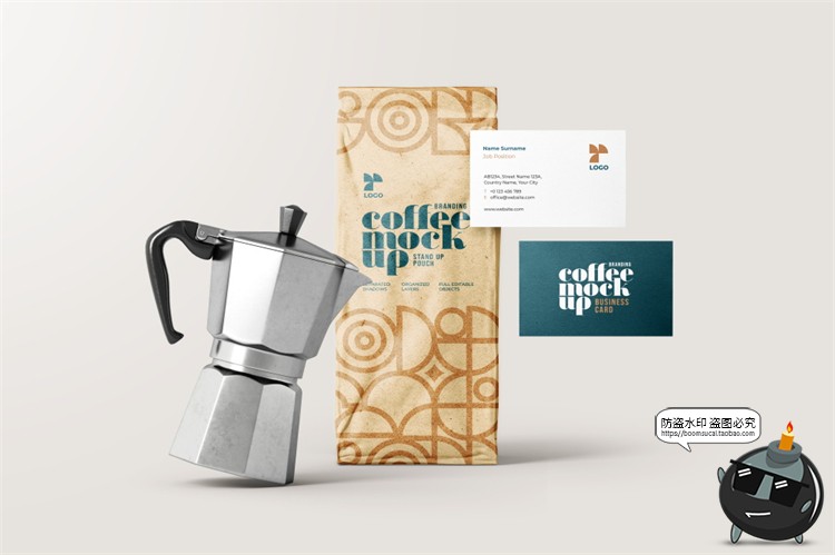 图片[7]-咖啡品牌提案VI名片包装袋纸杯马克杯贴图衍生样机PSD模板PS素材-设计猿