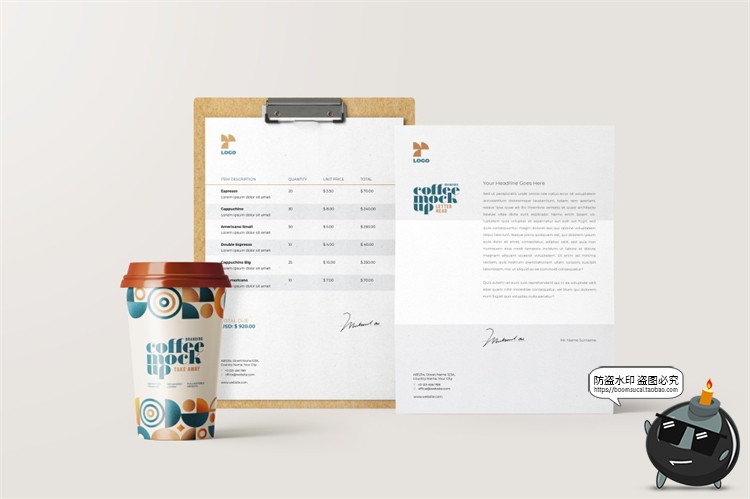 图片[13]-咖啡品牌提案VI名片包装袋纸杯马克杯贴图衍生样机PSD模板PS素材-设计猿