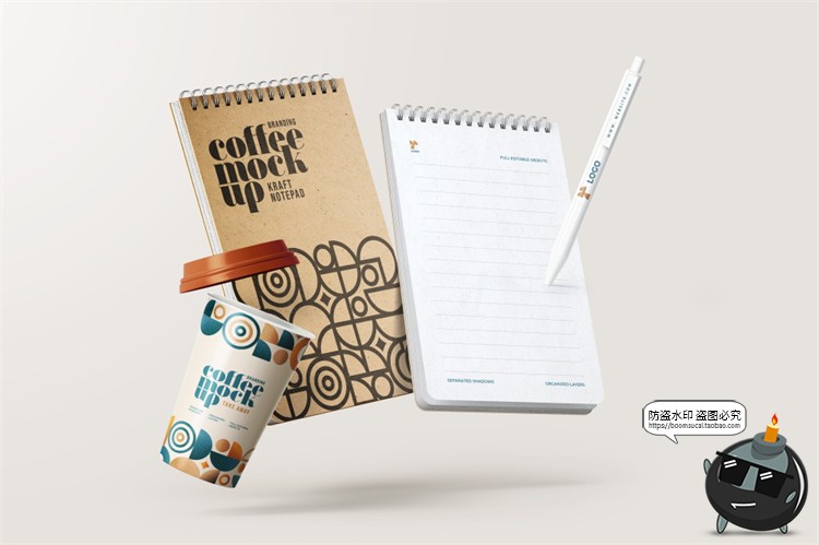 图片[19]-咖啡品牌提案VI名片包装袋纸杯马克杯贴图衍生样机PSD模板PS素材-设计猿